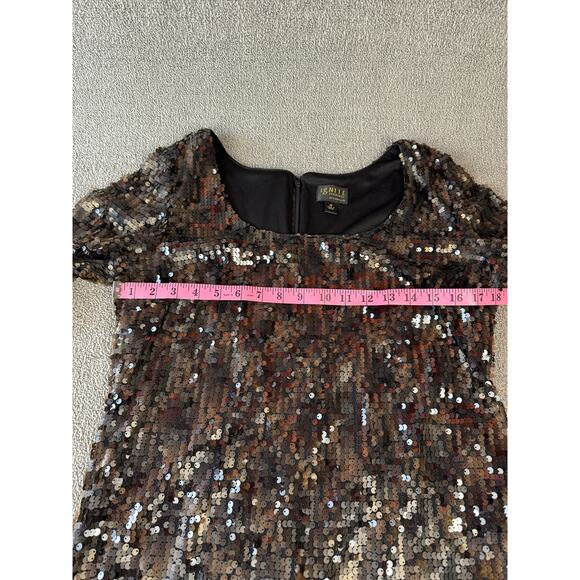 Sequin Fringe Mini Dress - Black and Brown - Picture 5 of 7
